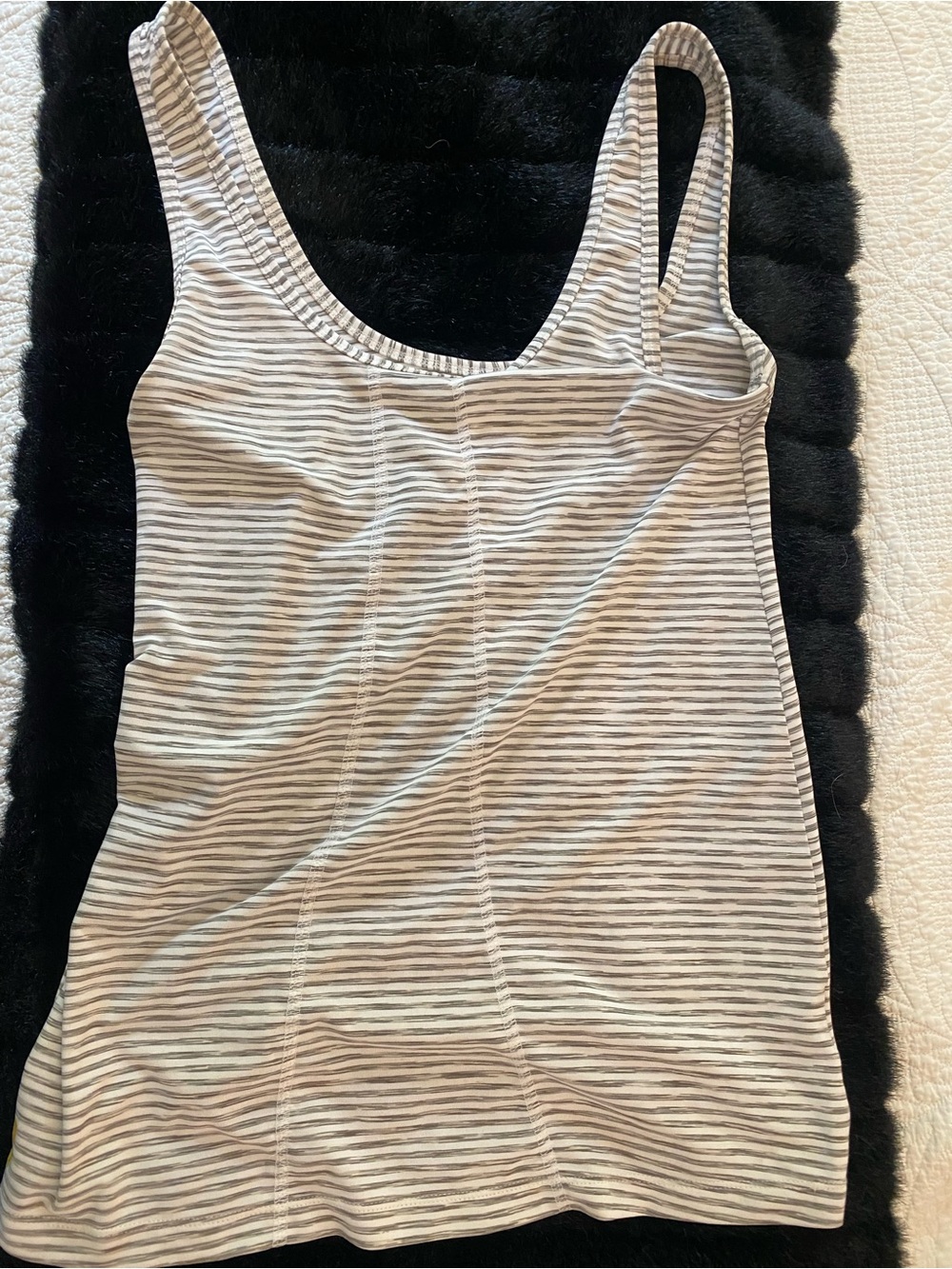 Striped Scoop Neck Tank Top - White & Gray by Lole